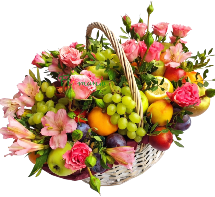 Корзина с фруктами и цветами «Магия урожая»